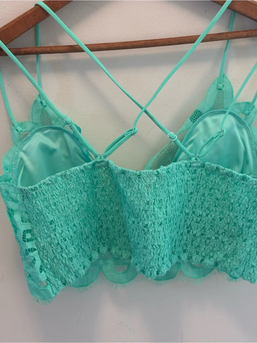 Lace Bralette Camisole in Mint Green Zenana New in Bag 1X